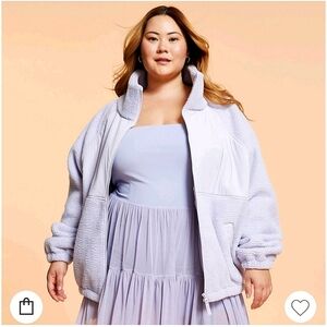 Blogilates Women's Campfire Fleece Full Zip Jacket - Light Purple 1x